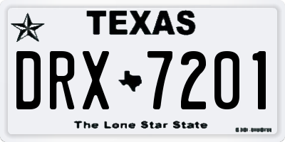 TX license plate DRX7201