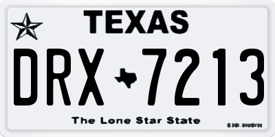 TX license plate DRX7213