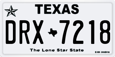 TX license plate DRX7218