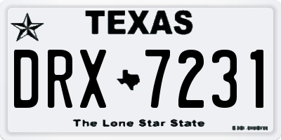 TX license plate DRX7231