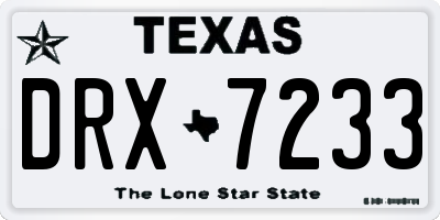 TX license plate DRX7233