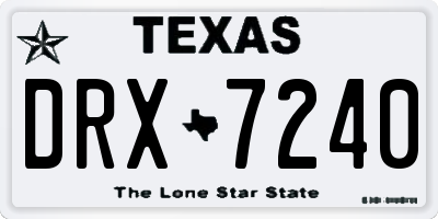 TX license plate DRX7240