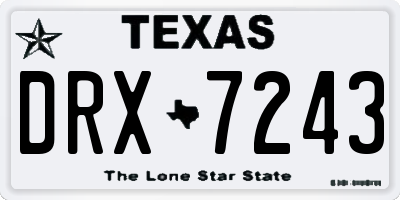 TX license plate DRX7243