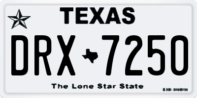 TX license plate DRX7250