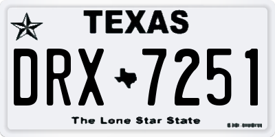 TX license plate DRX7251
