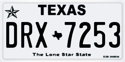 TX license plate DRX7253
