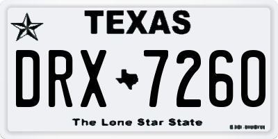 TX license plate DRX7260