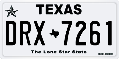 TX license plate DRX7261