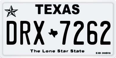 TX license plate DRX7262