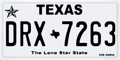 TX license plate DRX7263