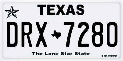 TX license plate DRX7280