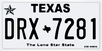 TX license plate DRX7281