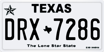 TX license plate DRX7286