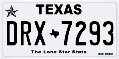 TX license plate DRX7293