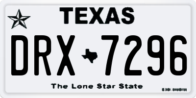 TX license plate DRX7296