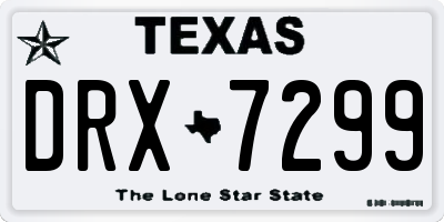 TX license plate DRX7299
