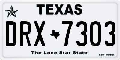 TX license plate DRX7303