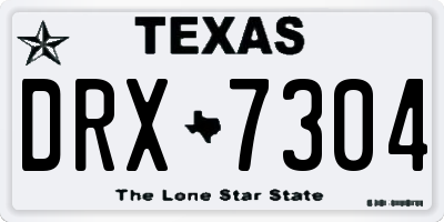 TX license plate DRX7304