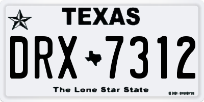 TX license plate DRX7312