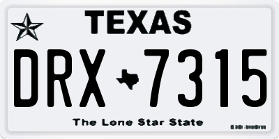 TX license plate DRX7315