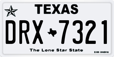 TX license plate DRX7321