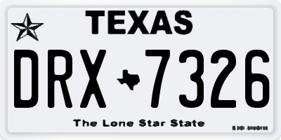 TX license plate DRX7326