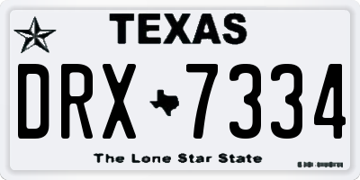 TX license plate DRX7334