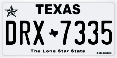 TX license plate DRX7335
