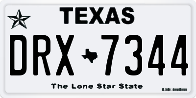 TX license plate DRX7344