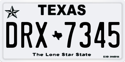 TX license plate DRX7345