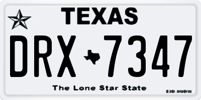 TX license plate DRX7347