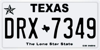 TX license plate DRX7349