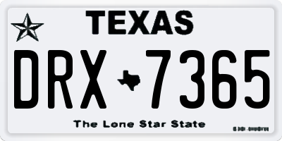 TX license plate DRX7365