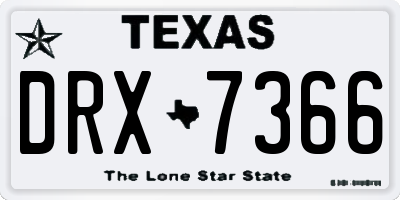 TX license plate DRX7366