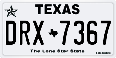 TX license plate DRX7367