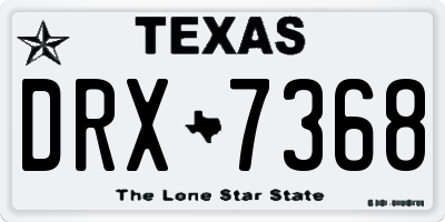 TX license plate DRX7368
