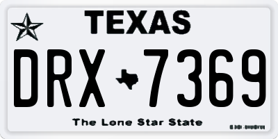 TX license plate DRX7369