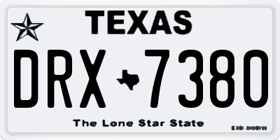 TX license plate DRX7380