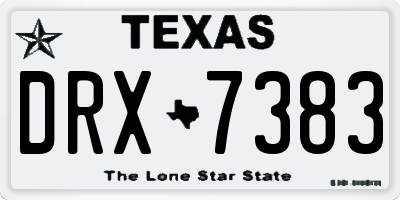 TX license plate DRX7383