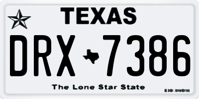 TX license plate DRX7386