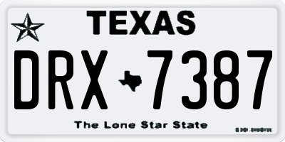 TX license plate DRX7387