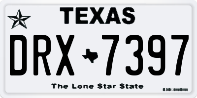 TX license plate DRX7397