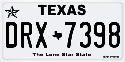 TX license plate DRX7398