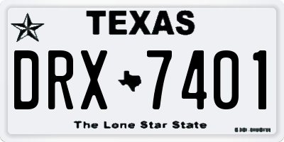 TX license plate DRX7401