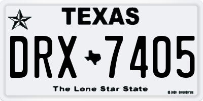 TX license plate DRX7405