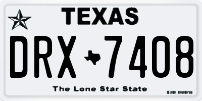 TX license plate DRX7408