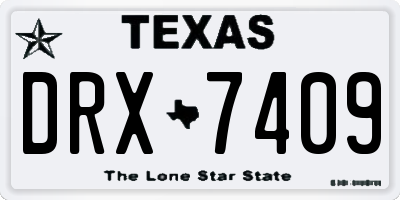 TX license plate DRX7409