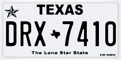 TX license plate DRX7410