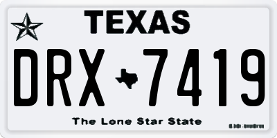 TX license plate DRX7419