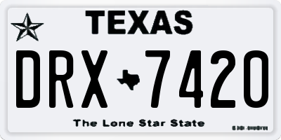 TX license plate DRX7420